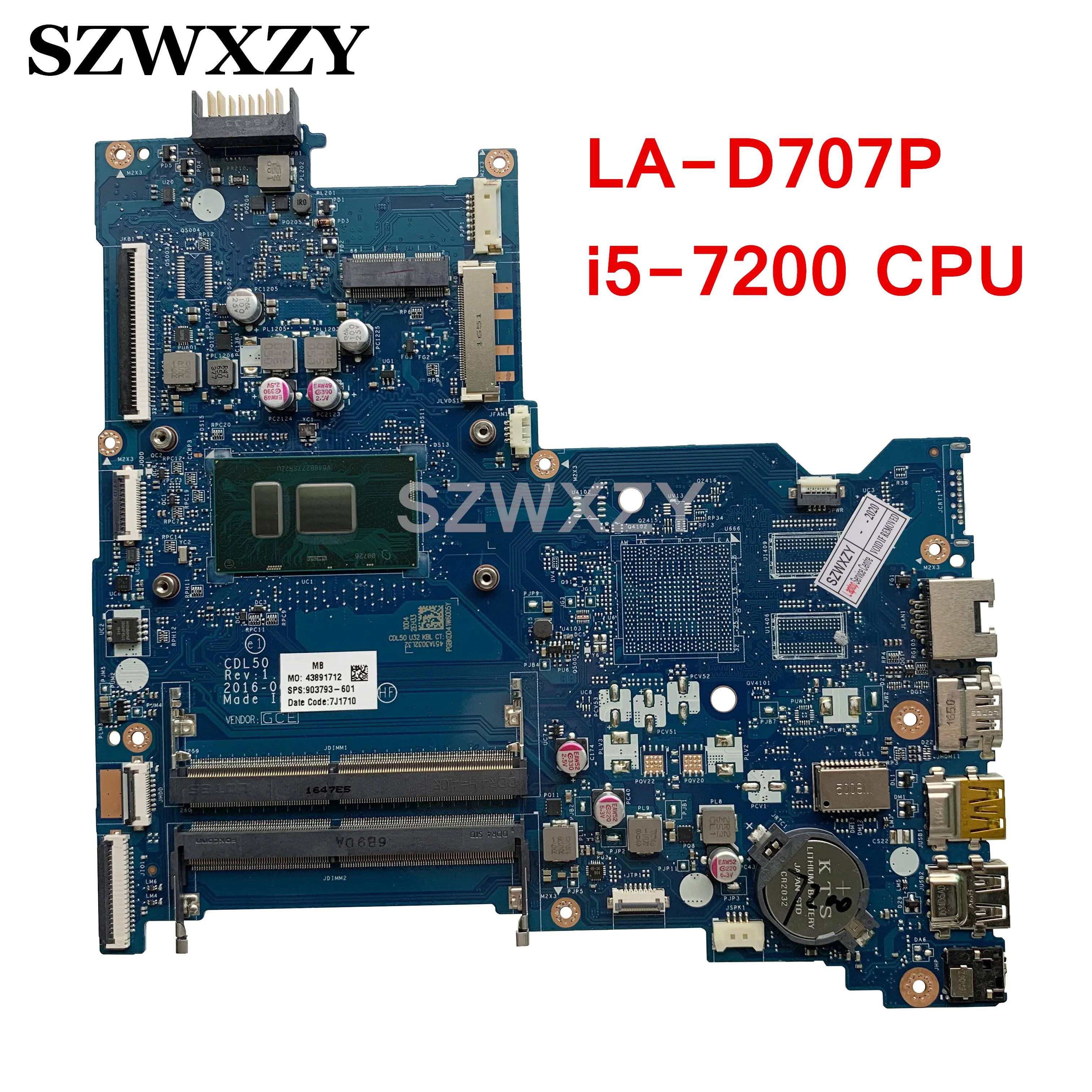 HP ƮϿ  LA-D707P, 15-AY Ʈ , i5-7200U 903793-001 903793-501 903793-601 DDR4